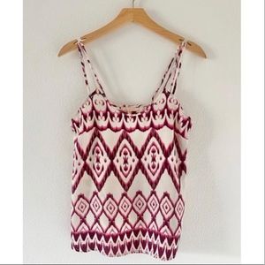 🦋 3/$15 Pink + White Tribal Print Tank